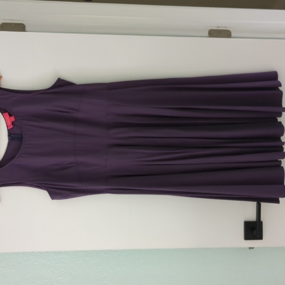 Made in Italy Fit & Flare Purple YTK Lavia Minimalist Office Career Midi Dress - Picture 1 of 10